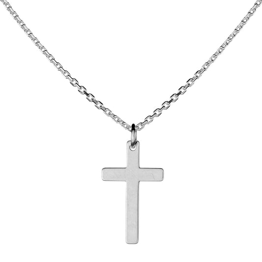 Collar con colgante de cruz de plata de ley