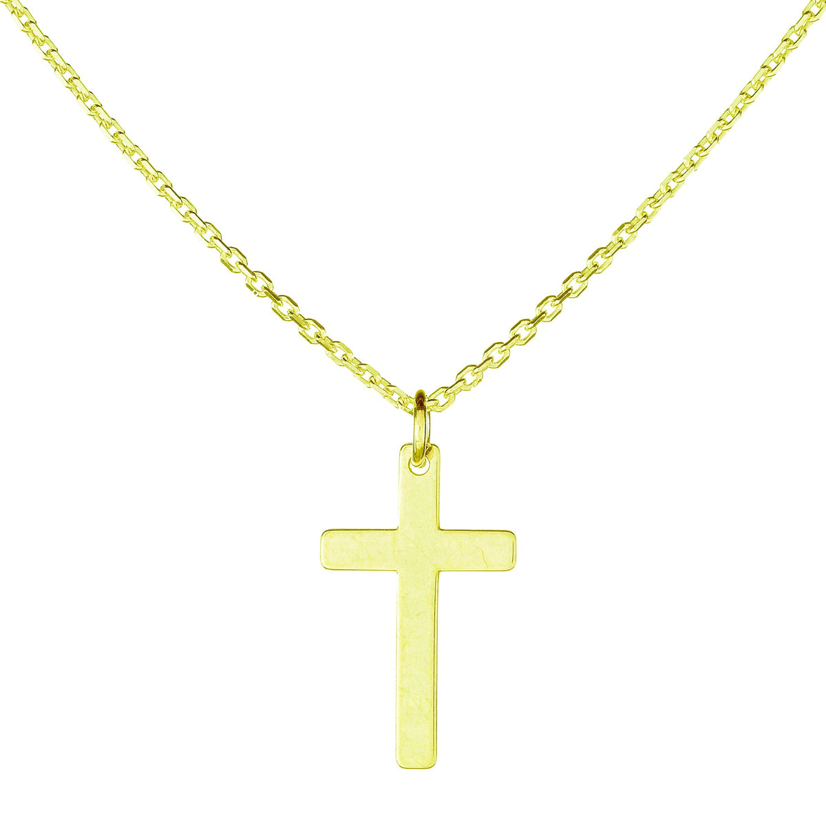 Collar con colgante de cruz de plata de ley