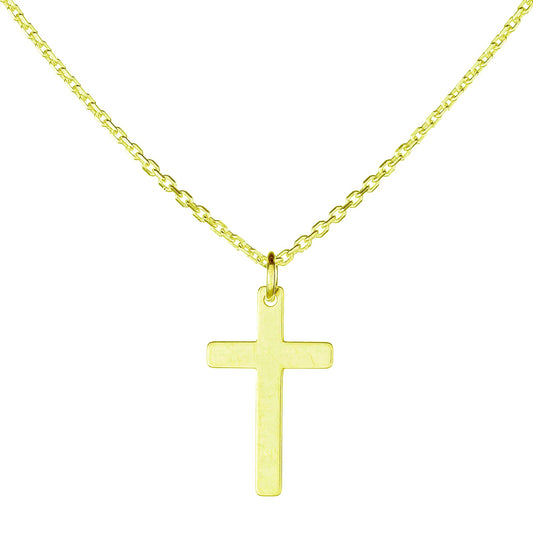 Collar con colgante de cruz de plata de ley