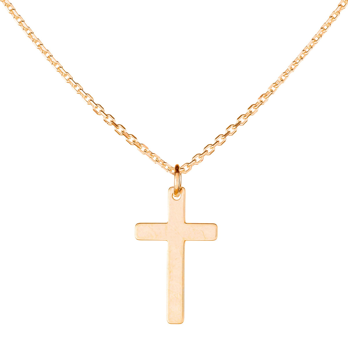 Collar con colgante de cruz de plata de ley