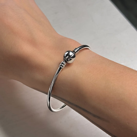 Pulsera de plata de ley con vetas