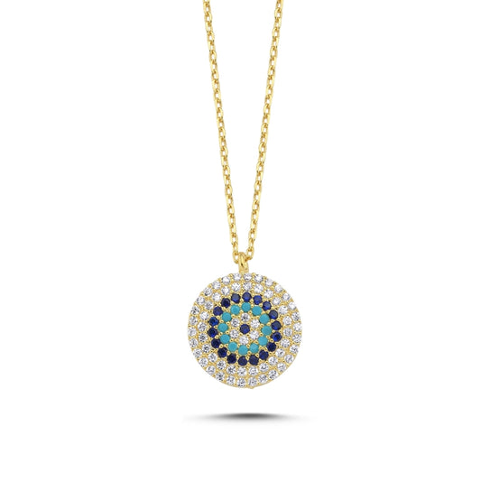 Collar de plata de ley con ojo turco