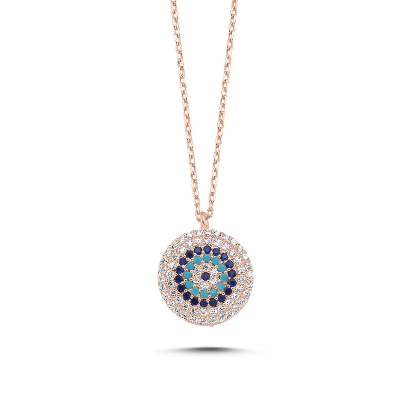 Collar de plata de ley con ojo turco