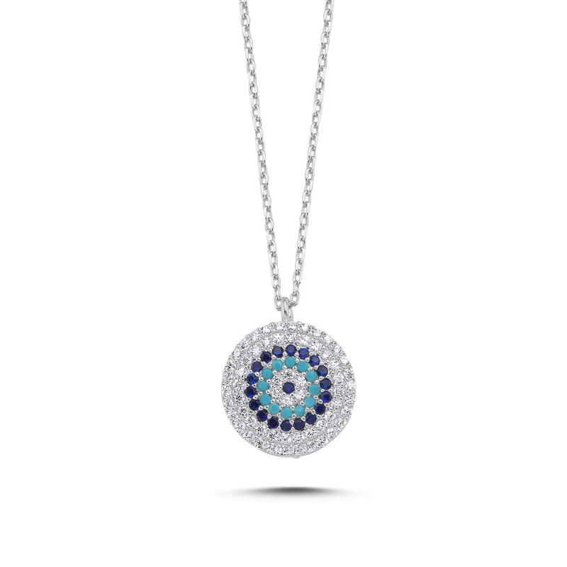 Collar de plata de ley con ojo turco
