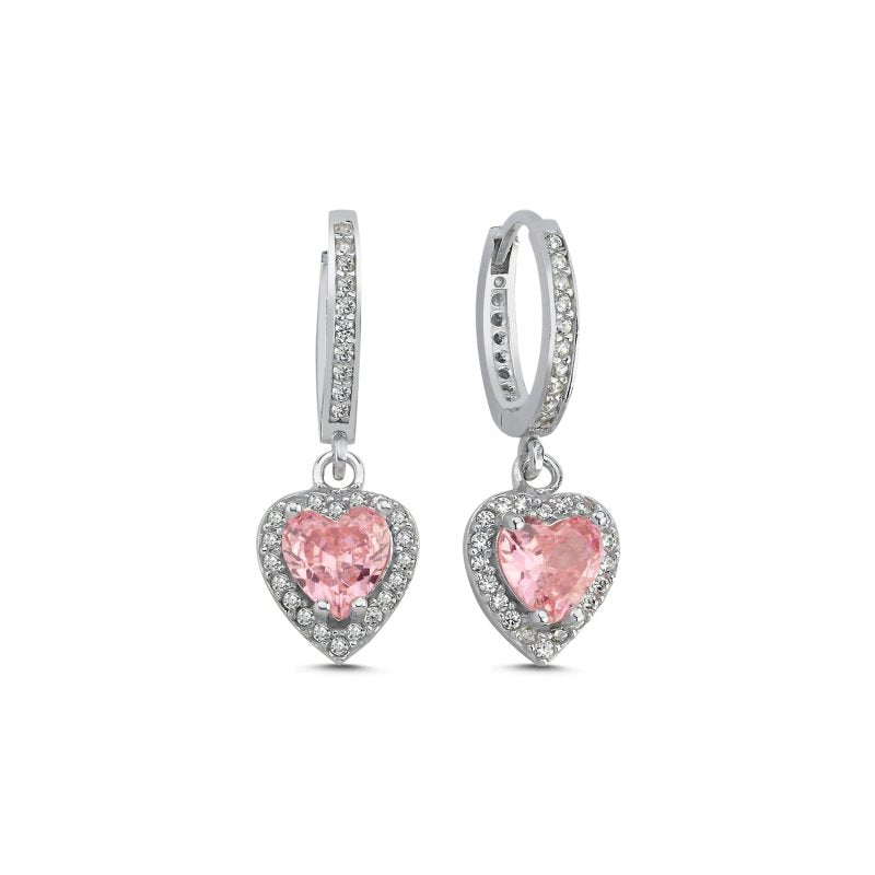 Aros de Plata Esterlina con Circonitas Cúbicas y Dijes