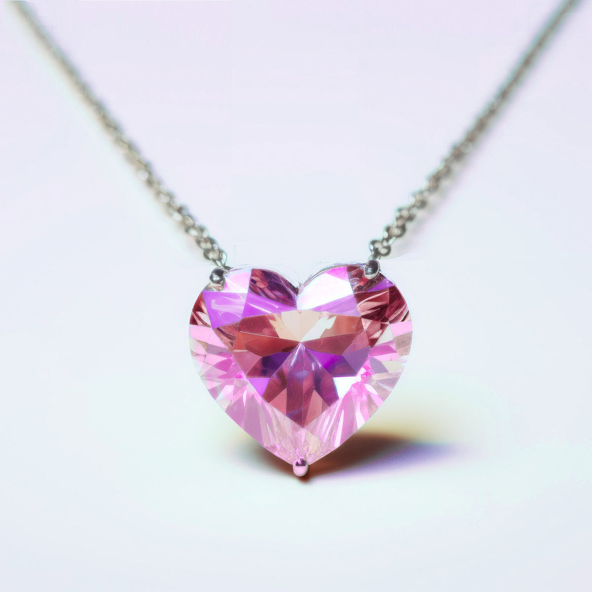 Collar de corazón de plata de ley