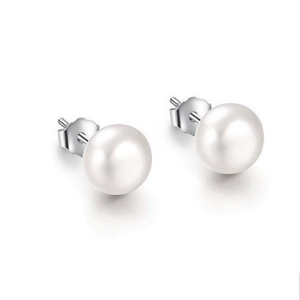 Pendientes de perlas de plata de ley