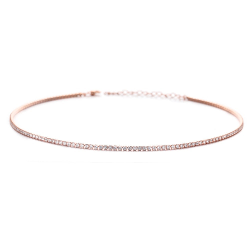Collar tenis de plata de ley de 2 mm