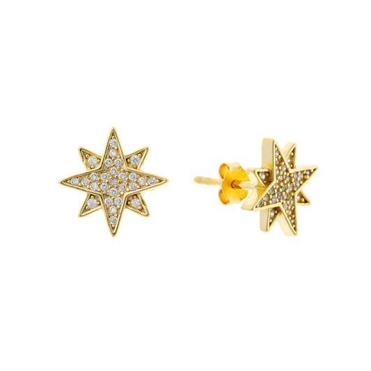 Pendientes de estrella Hoshi de plata de ley