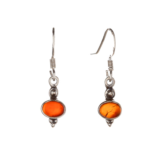 Pendientes de cornalina de plata de ley