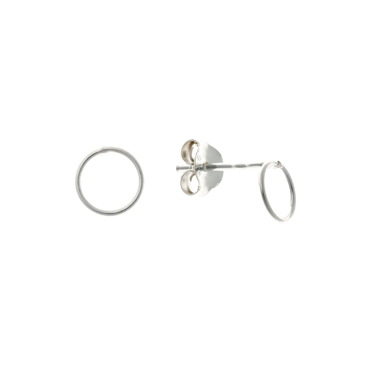 Pendientes circulares de plata de ley