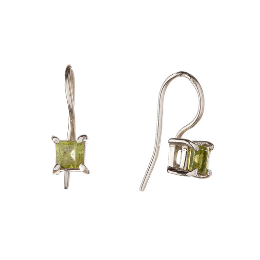 Pendientes de peridoto en plata de ley