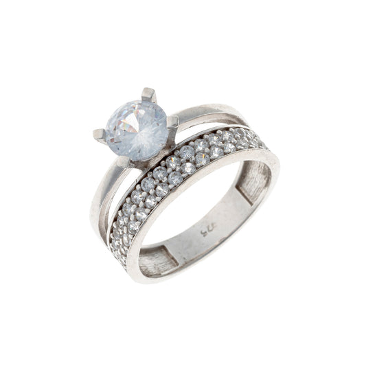 Anillo de plata de ley con circonita cúbica