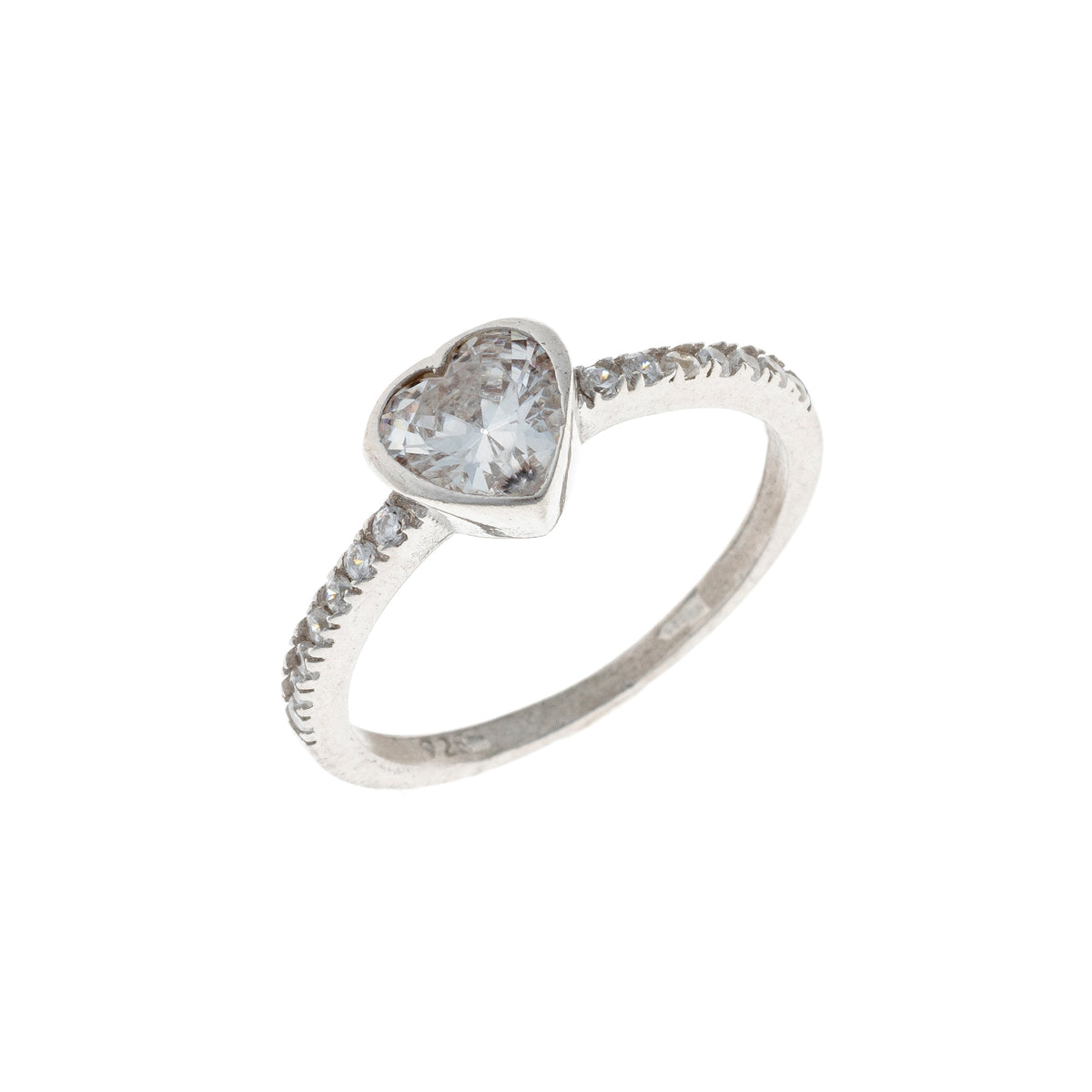 Anillo de corazón de plata de ley
