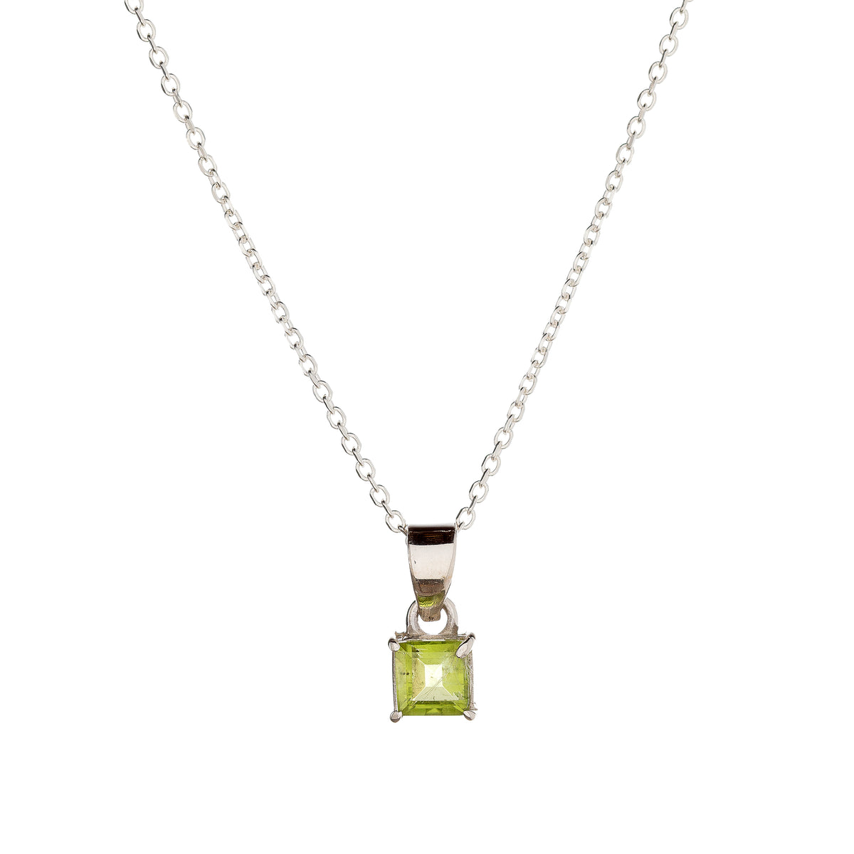 Collar con colgante de peridoto en plata de ley