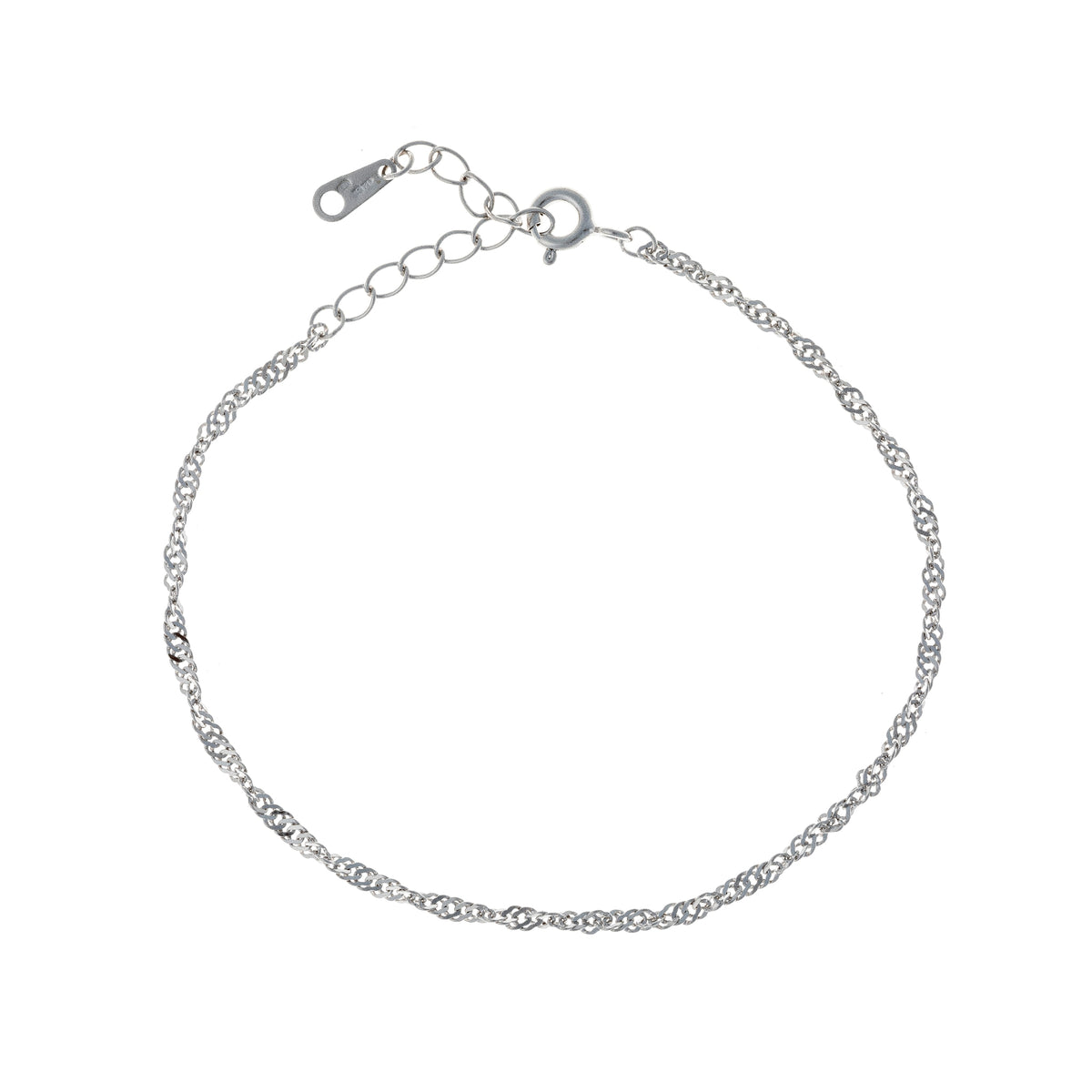 Pulsera de olas de plata de ley