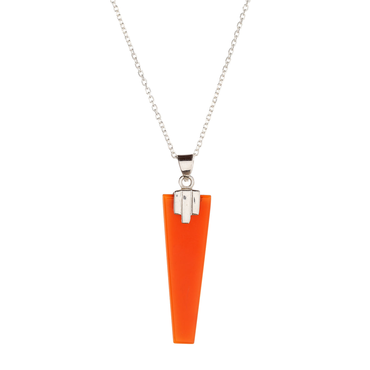Collar con colgante de cornalina en plata de ley