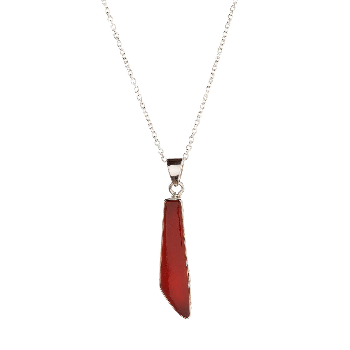 Collar con colgante de cornalina en plata de ley