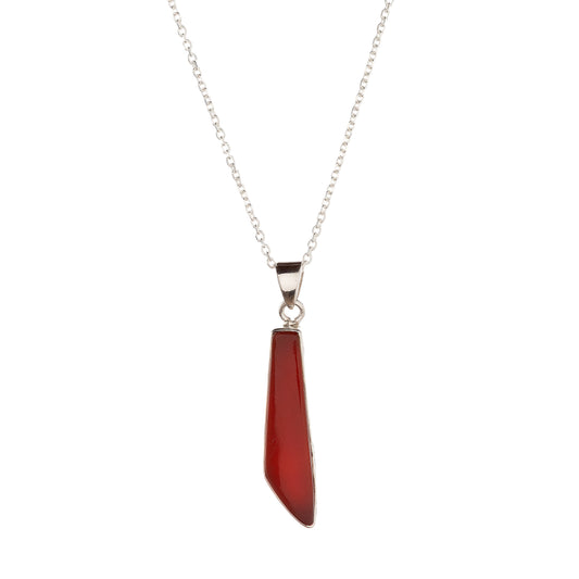 Collar con colgante de cornalina en plata de ley
