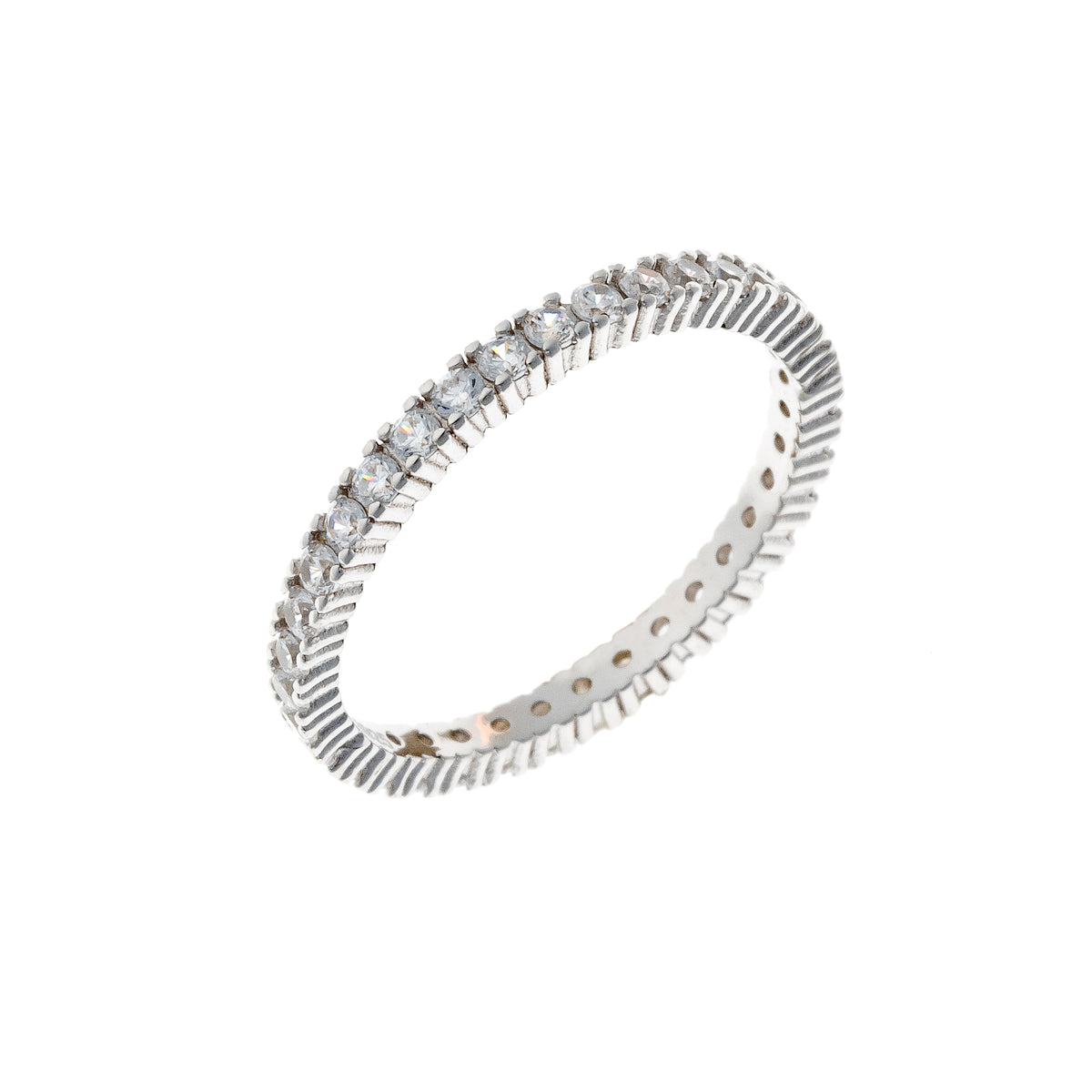 Anillo de plata de ley con circonita cúbica