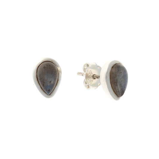 Pendientes de labradorita en plata de ley