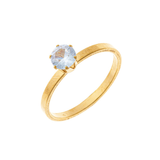Anillo de cristal de circonita cúbica