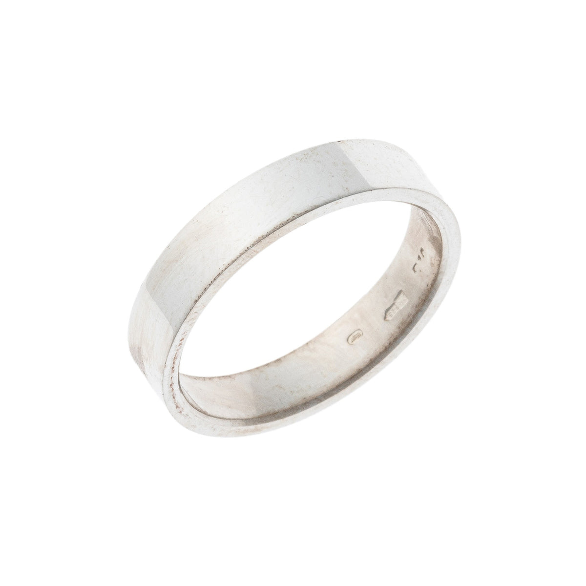 Anillo de banda de plata de ley de 4 mm