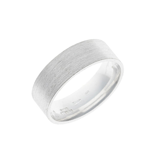 Anillo de banda mate de plata esterlina