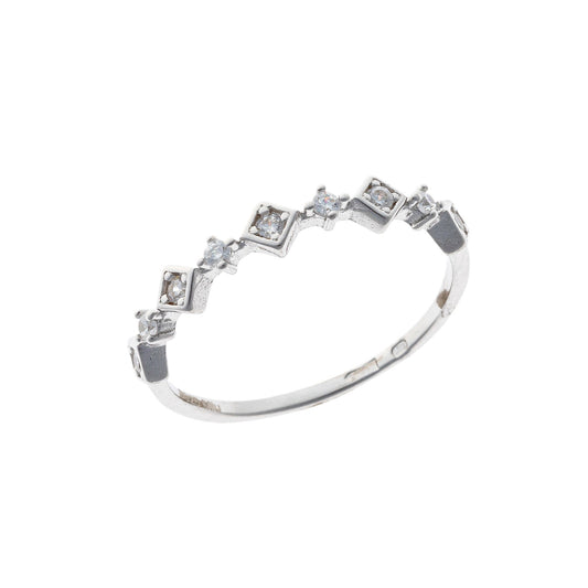 Anillo de banda de rombo de plata esterlina