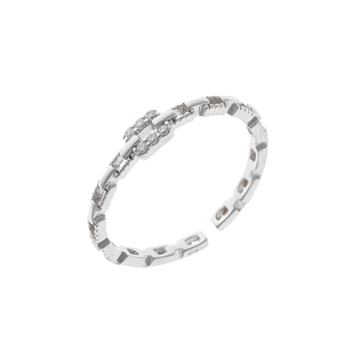 Anillo de plata de ley con circonita cúbica