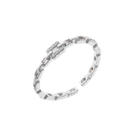 Anillo de plata de ley con circonita cúbica