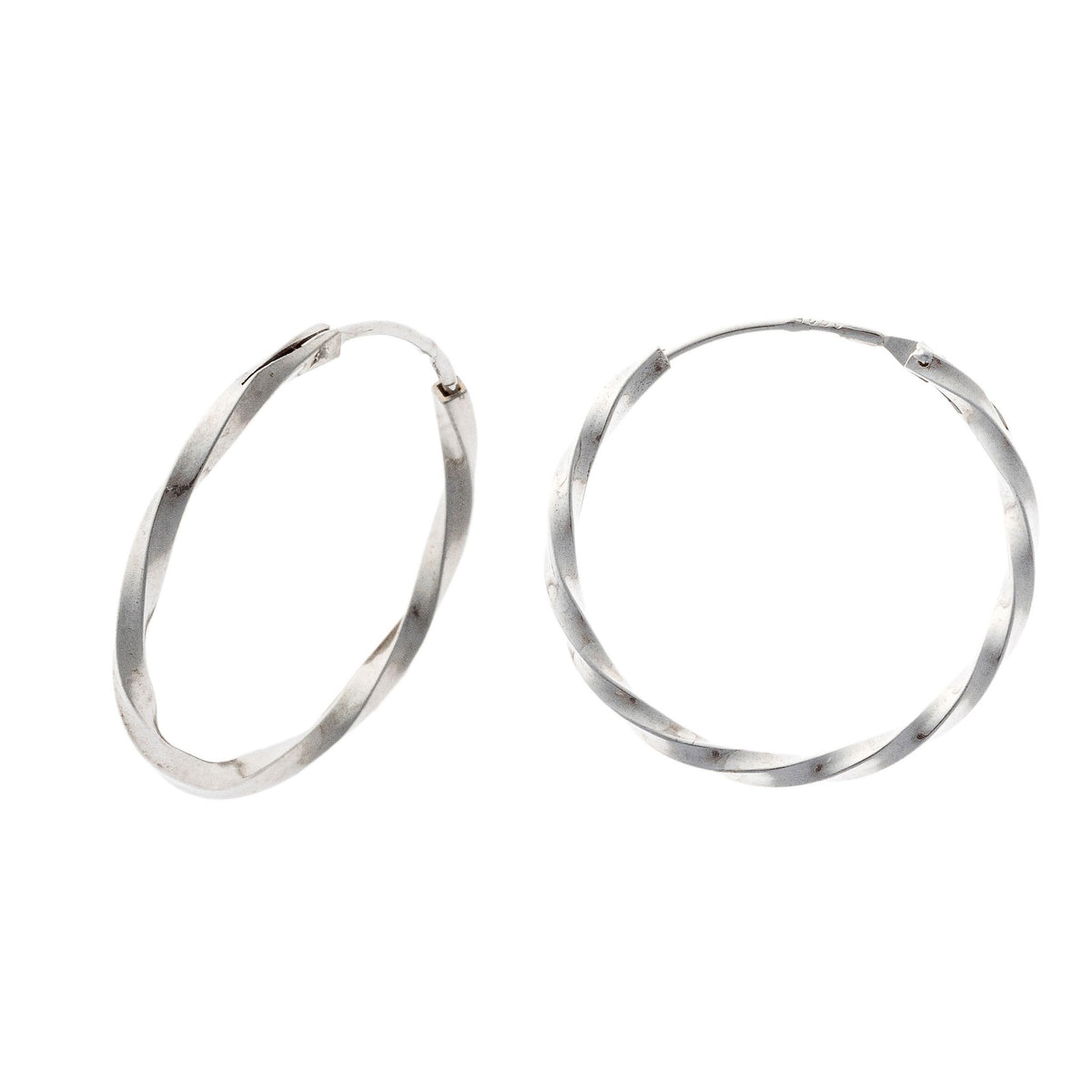 Pendientes de aro retorcidos de plata de ley de 1 a 6 cm
