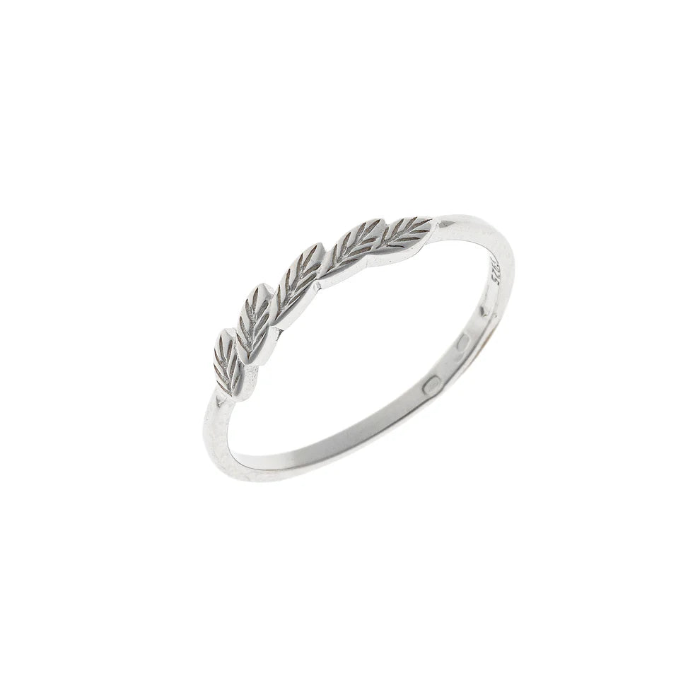 Anillo de hoja de plata de ley