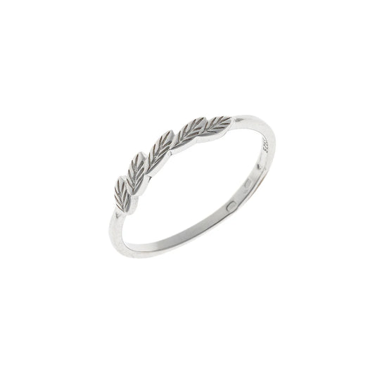 Anillo de hoja de plata de ley