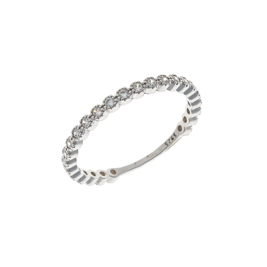 Anillo de plata de ley con circonita cúbica