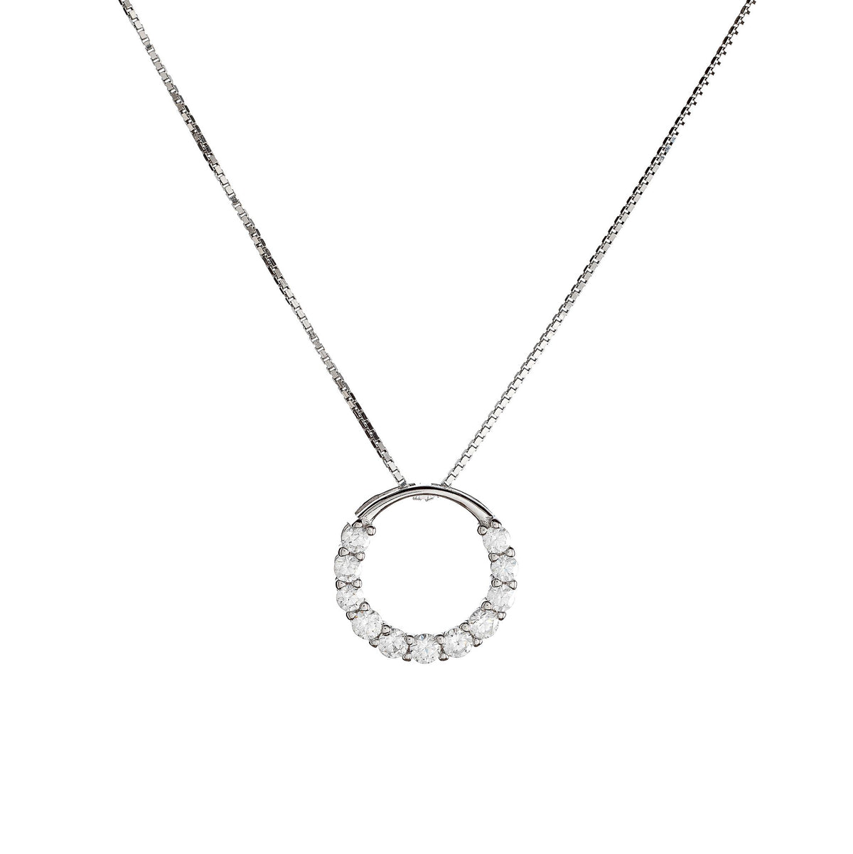 Collar circular de plata de ley