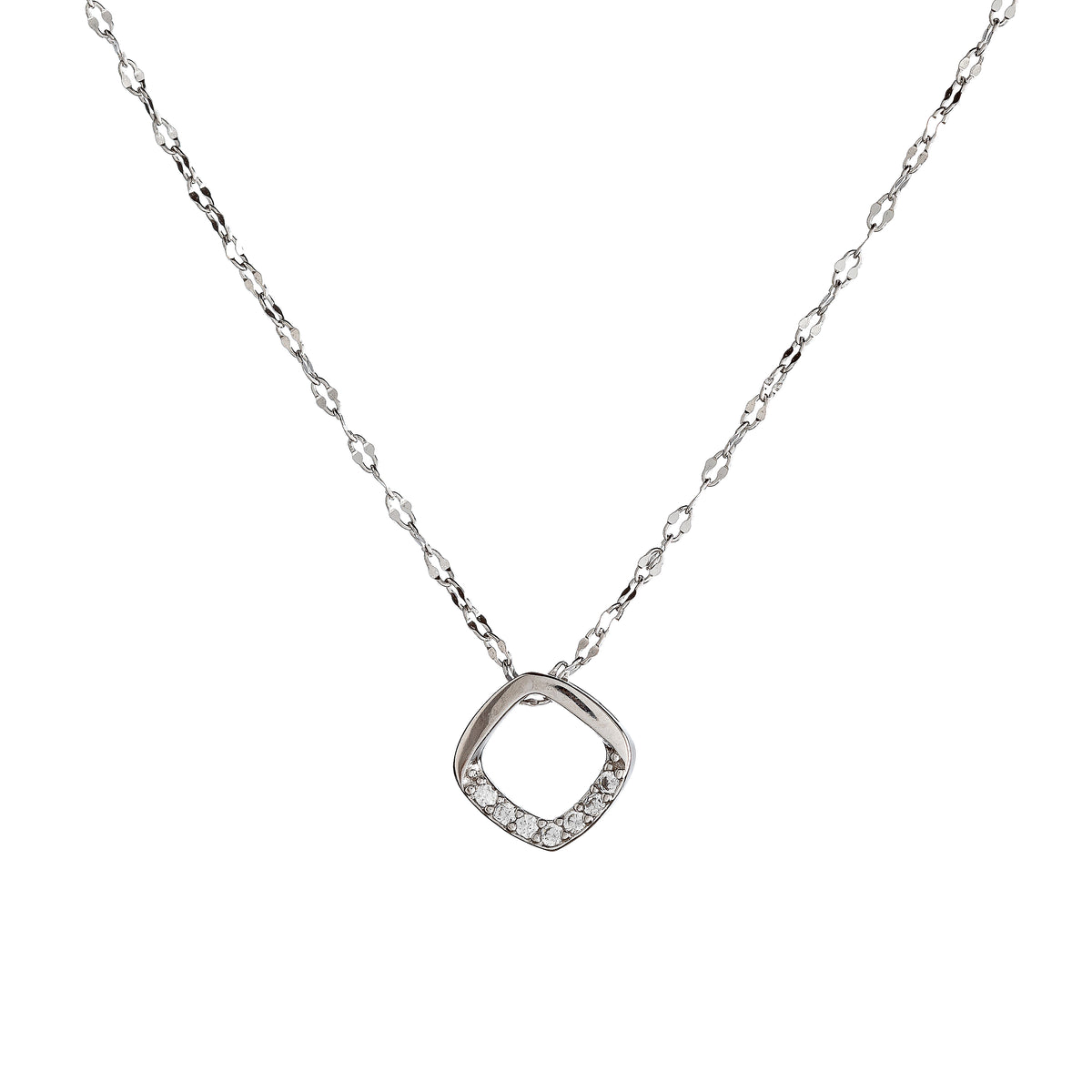 Collar rombo de plata de ley