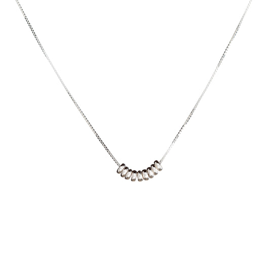 Collar de anillos de plata de ley