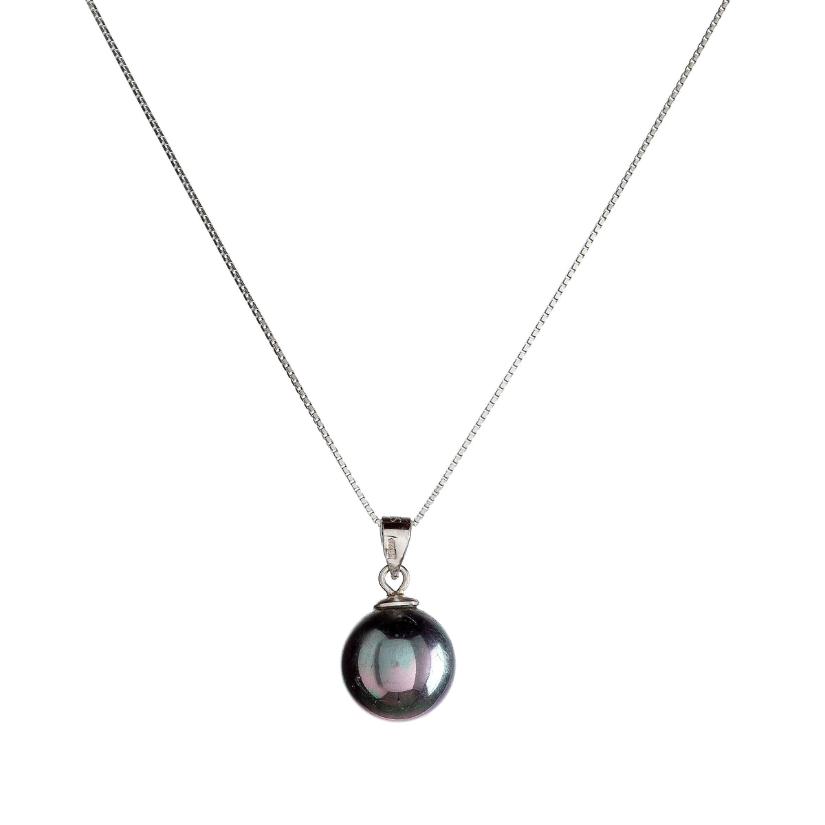 Collar de Plata de Ley con Perla Negra
