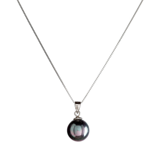 Collar de Plata de Ley con Perla Negra