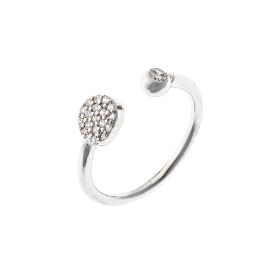 Anillo de Plata de Ley con Círculo de Circonita Cúbica