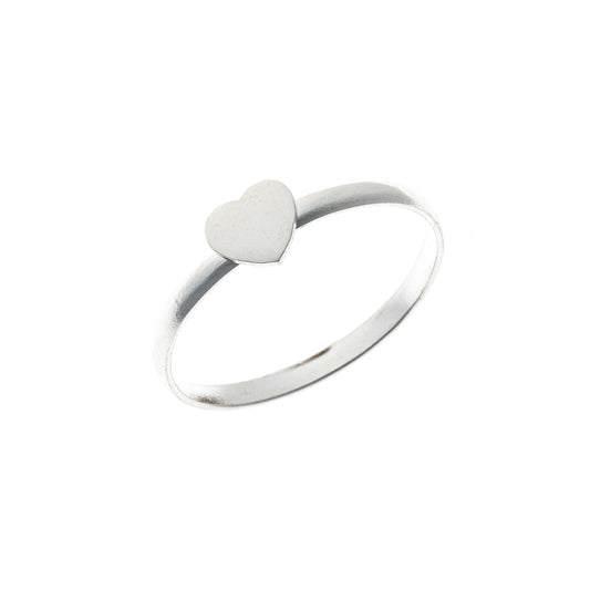 Anillo de corazón de plata de ley