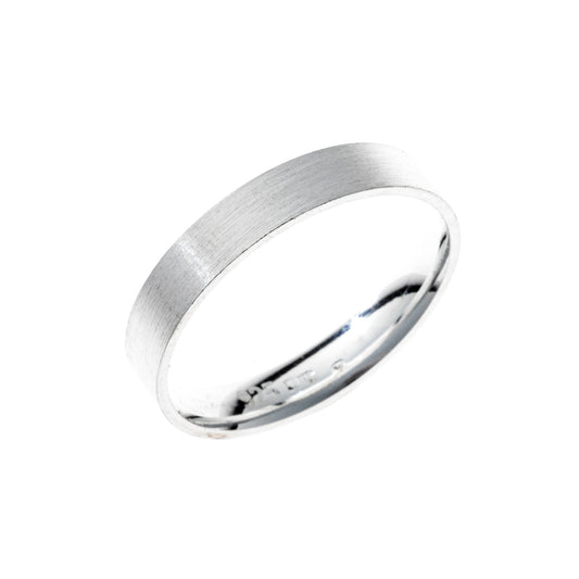 Anillo de banda mate de plata esterlina