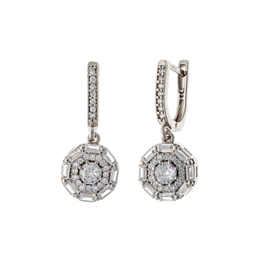 Pendientes Jacqueline de plata de ley