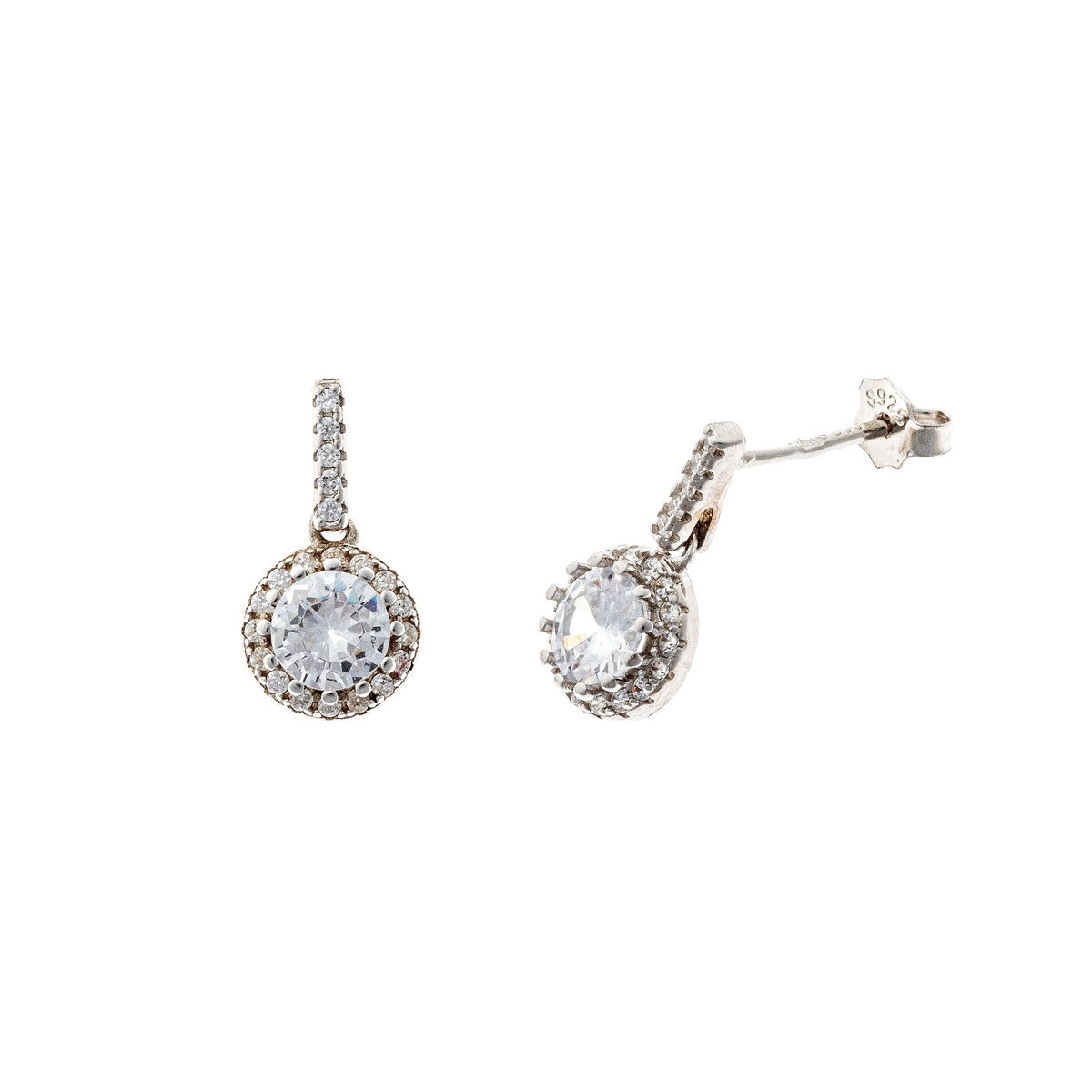 Aretes de plata esterlina con circonitas cúbicas