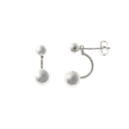 Aretes de plata de ley de dos piezas