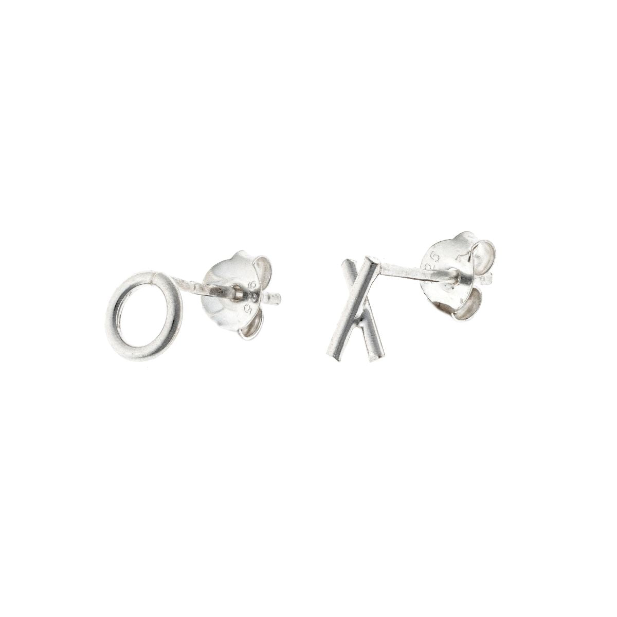 Pendientes de Plata de Ley con Diseño XO