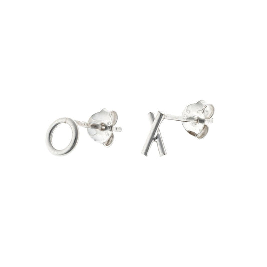 Pendientes de Plata de Ley con Diseño XO