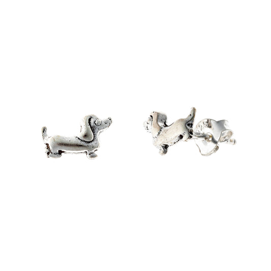 Pendientes de Plata de Ley de Perro