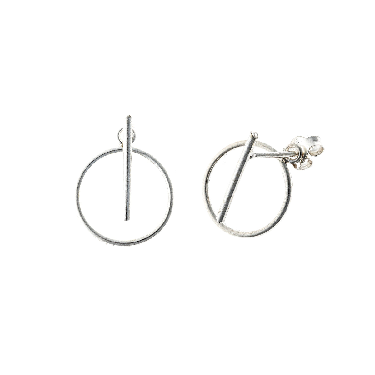 Aretes de plata de ley de dos piezas